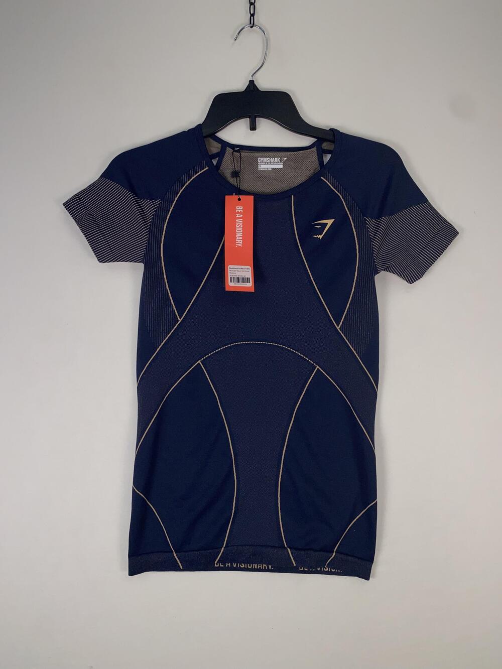 Gymshark T-shirt Mens Medium Blue Seamless Airflow Short Sleeve Athletic